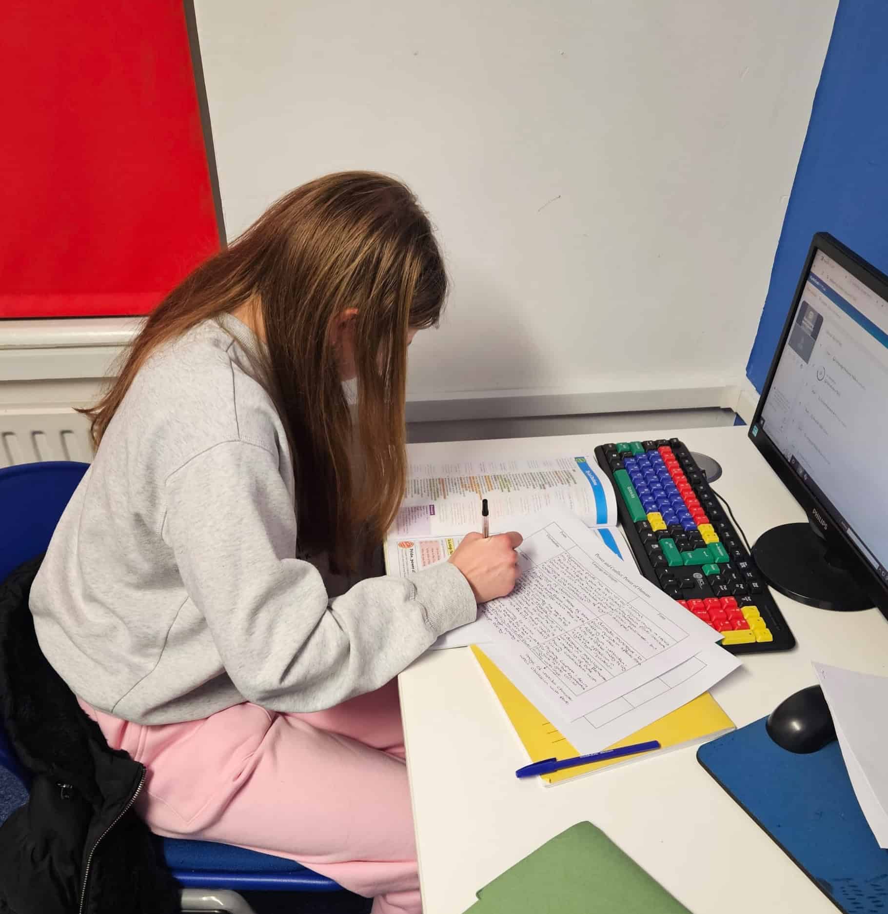 Student studying English Literature